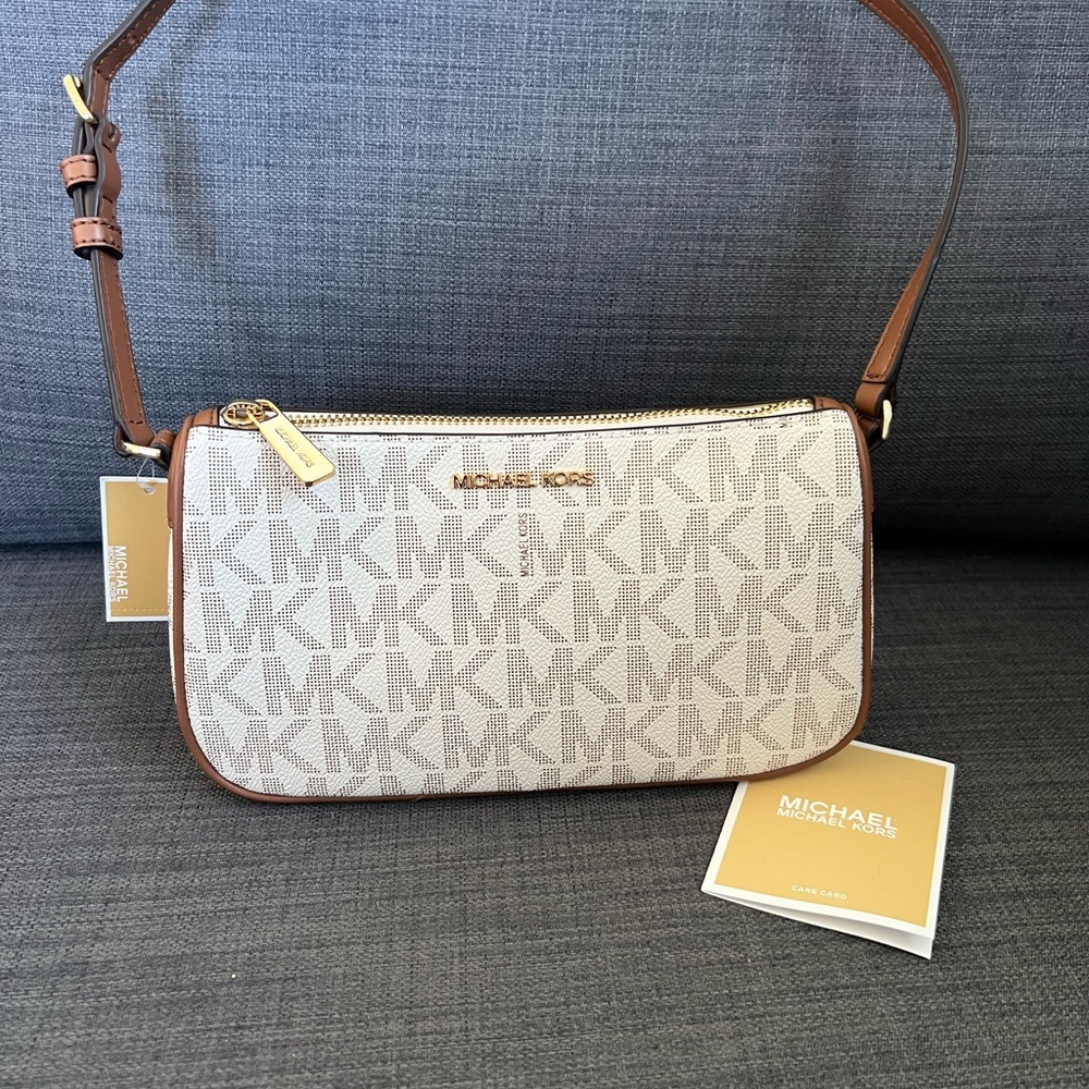 NWT MICHAEL KORS JET SET MEDIUM POUCHETTE BAG CLUTCH PURSE - Picture 8 of 8